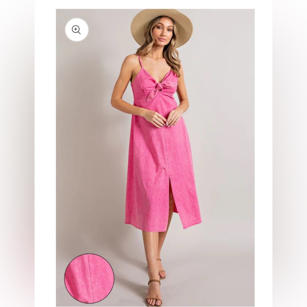Hot Pink Midi Dress
